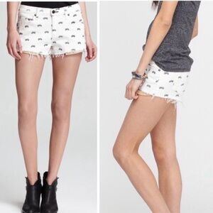 Rag & Bone Mila Moto Shorts 24 Distressed White